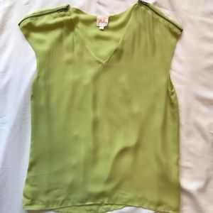 Lime green chiffon blouse